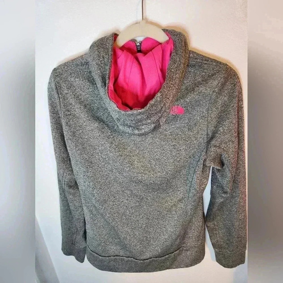 North Face Full Zip-Up Jacket Grey and Barbie Pink Accents Women's Medium - Picture 4 of 7